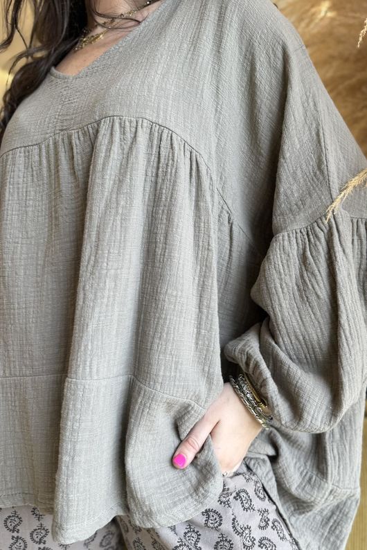 Suri Cushion Cotton Artist Smock Mocha /15=